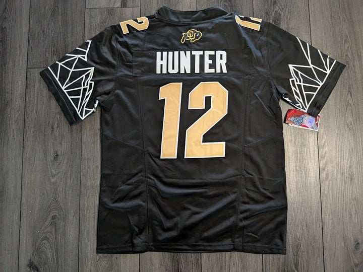 Travis Hunter #12 2024 Colorado Buffaloes Big 12 Black Game Jersey XXL