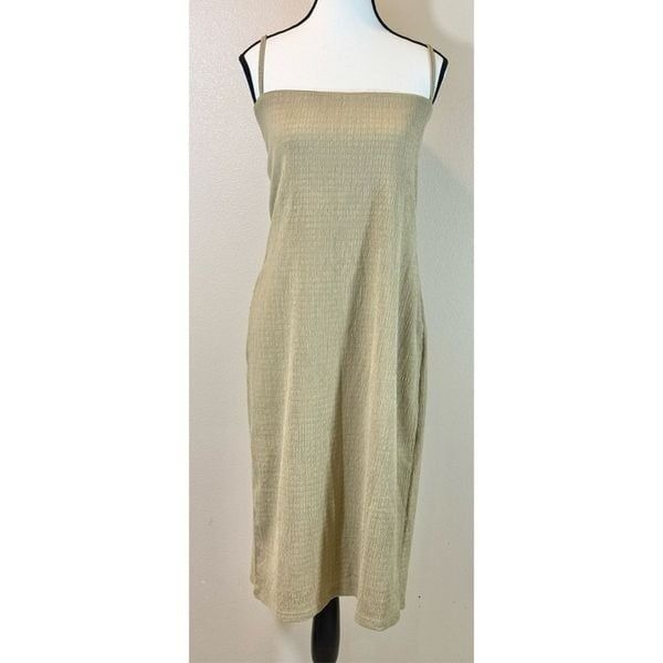 NWT 4th & Reckless Airy Spaghetti Strap Ribbed Midi Dress Women’s XL