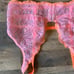 VS Vintage Crochet Lace / Mesh Strappy Neon Plunge Bralette