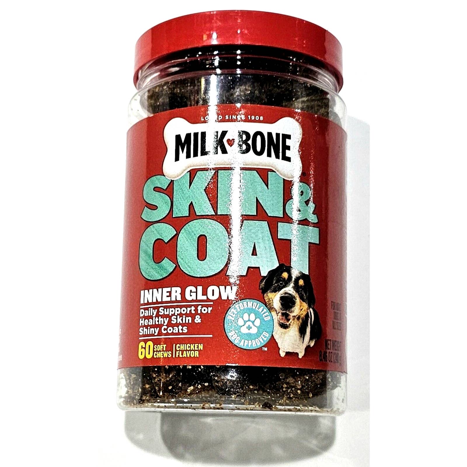 Milk Bone Skin & Coat Inner Glow Daily Support Healthy Skin Shiny Coat 60 Chews