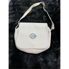 LANDS END heavy duty beige-canvas PURSE/handbag messenger boating yachting
