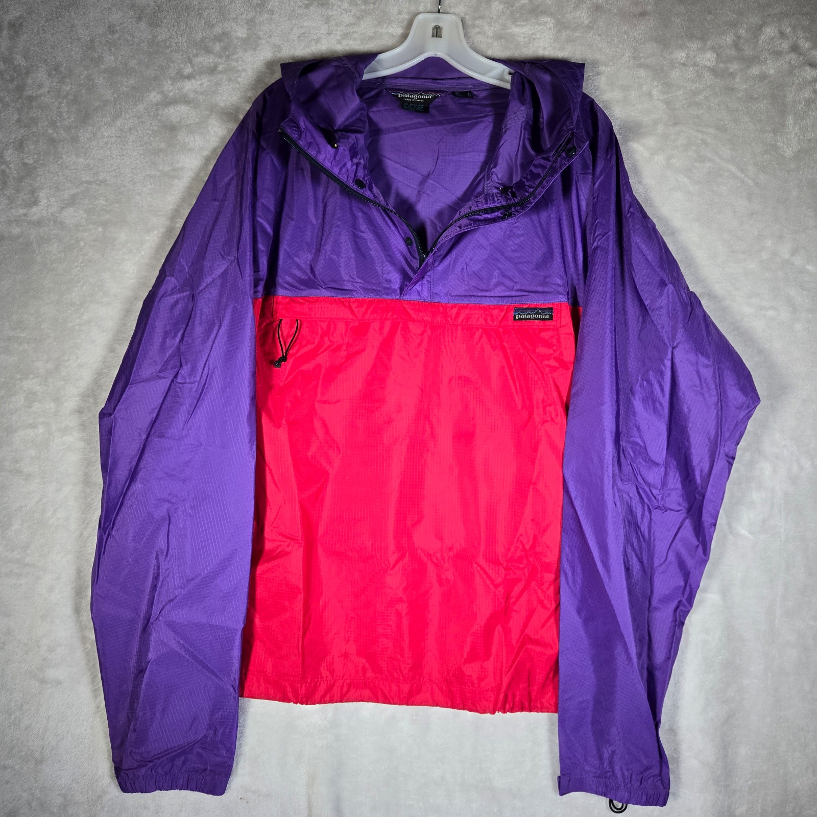 Patagonia Vintage Pullover Windbreaker Large Rain Packable Color block 80s 90s