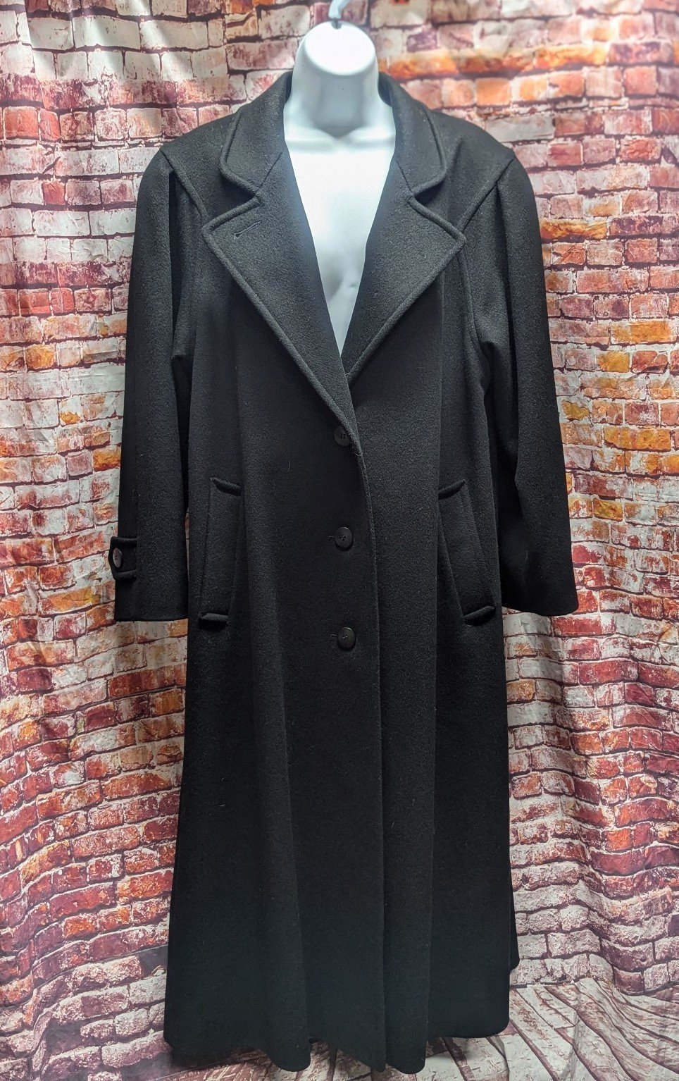 Vintage Fashionbilt Wool Black Coat sz 10