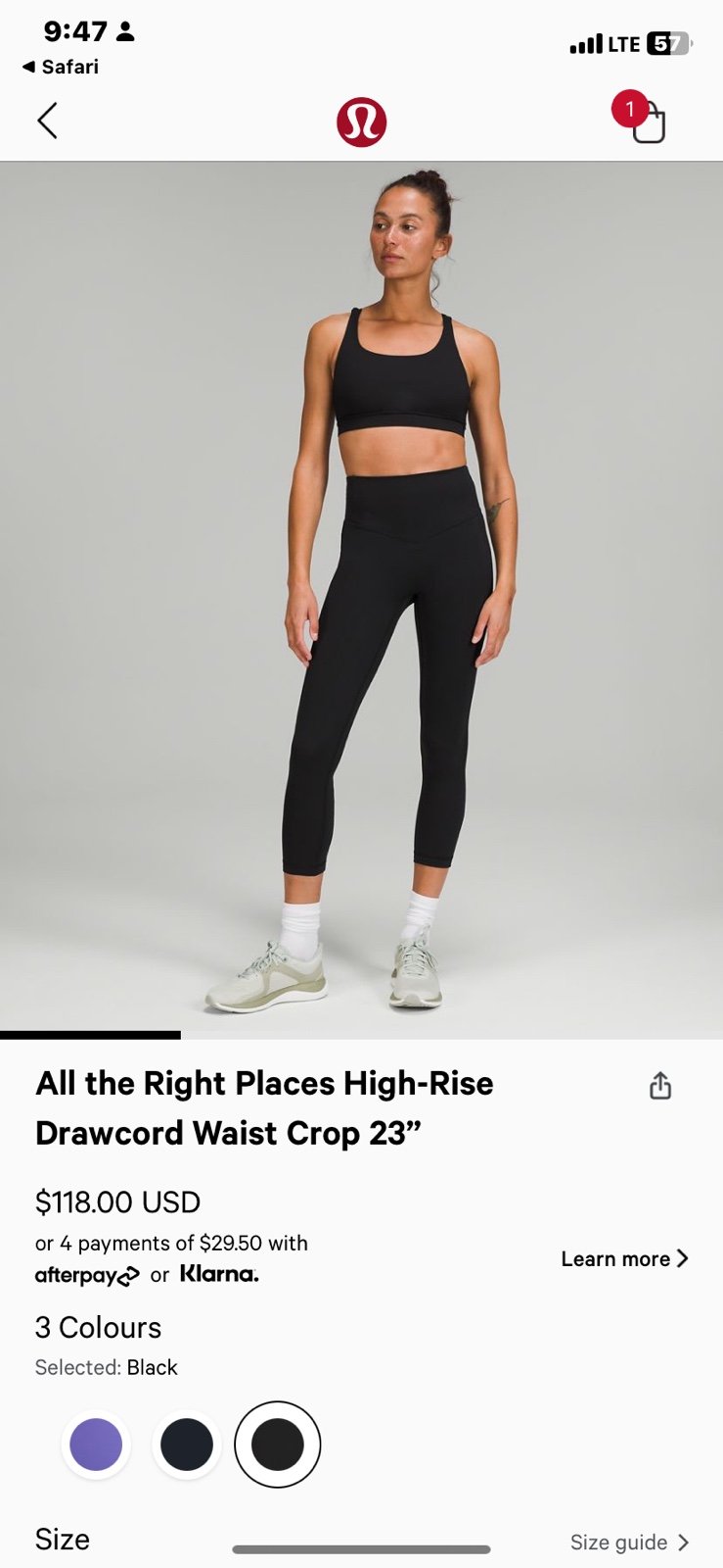 lululemon athletica All The Right Places Crop II 23 Black