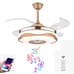 36'' Retractable Ceiling Fan, Fans with Bluetooth Music Player, Fandelier