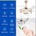 36'' Retractable Ceiling Fan, Fans with Bluetooth Music Player, Fandelier