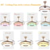 36'' Retractable Ceiling Fan, Fans with Bluetooth Music Player, Fandelier