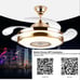 36'' Retractable Ceiling Fan, Fans with Bluetooth Music Player, Fandelier
