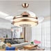 36'' Retractable Ceiling Fan, Fans with Bluetooth Music Player, Fandelier