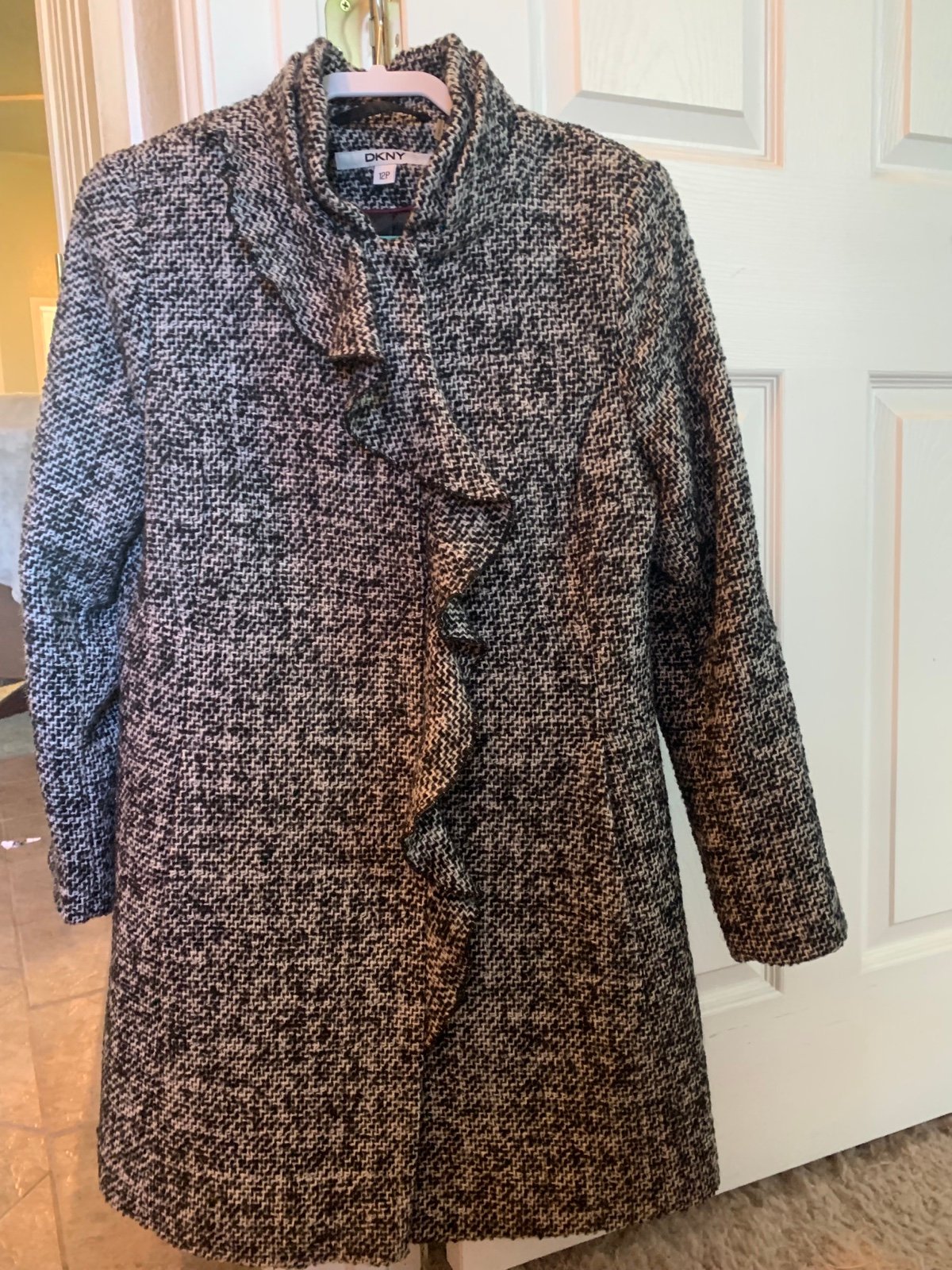 DKNY wool pea coat, womens size 12 petite.