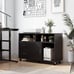 NEW 2 Drawer Wood File Cabinet with Lock and Open Storage Shelves
