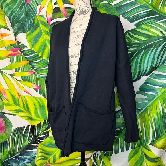Frank & Eileen XS Navy Blue Oversized Quiet Luxury Preppy Office Fall Cardigan