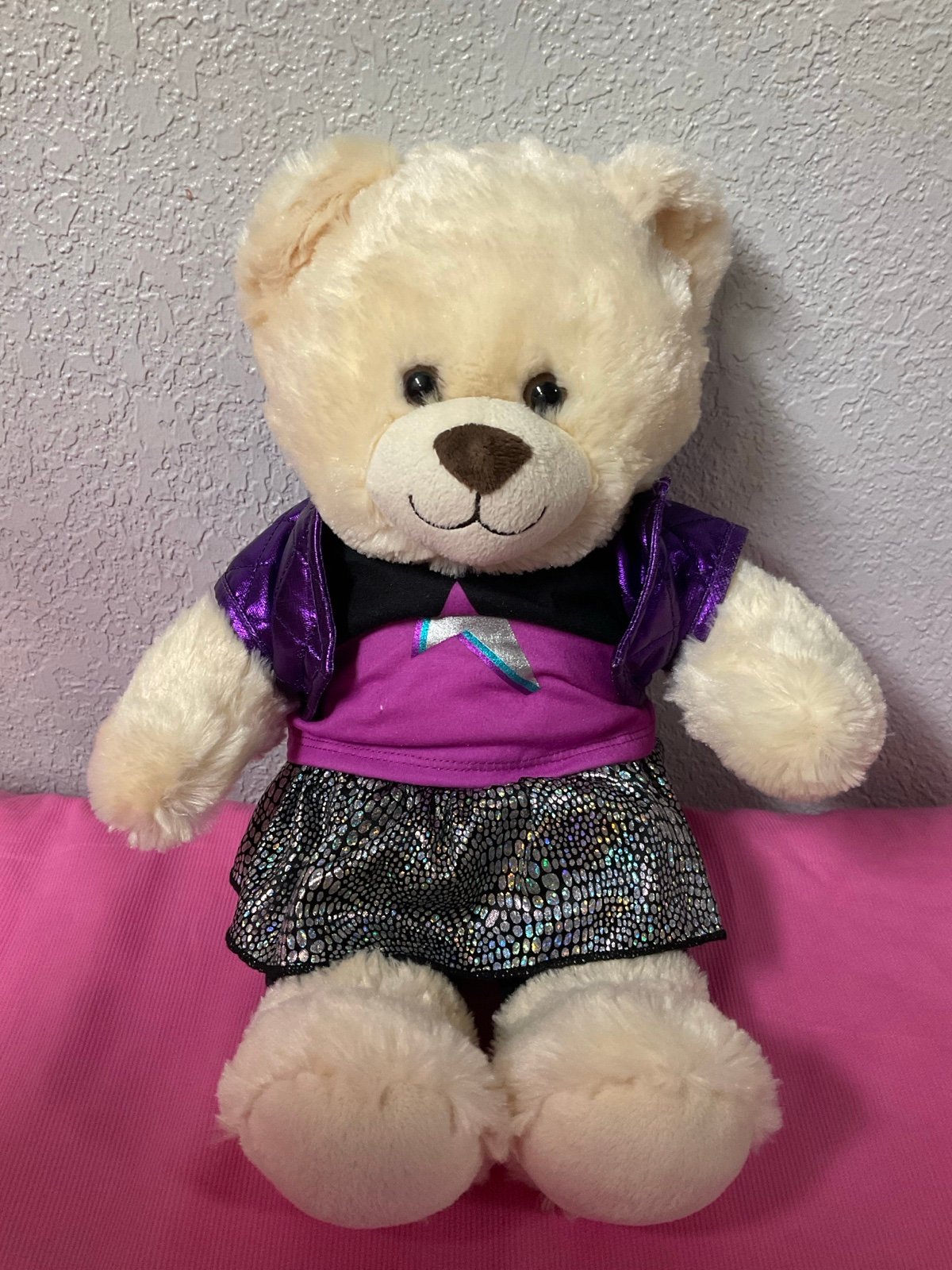 Build A Bear Workshop Cream Teddy Bear With Clothes Stuffed Animals Plush Toys