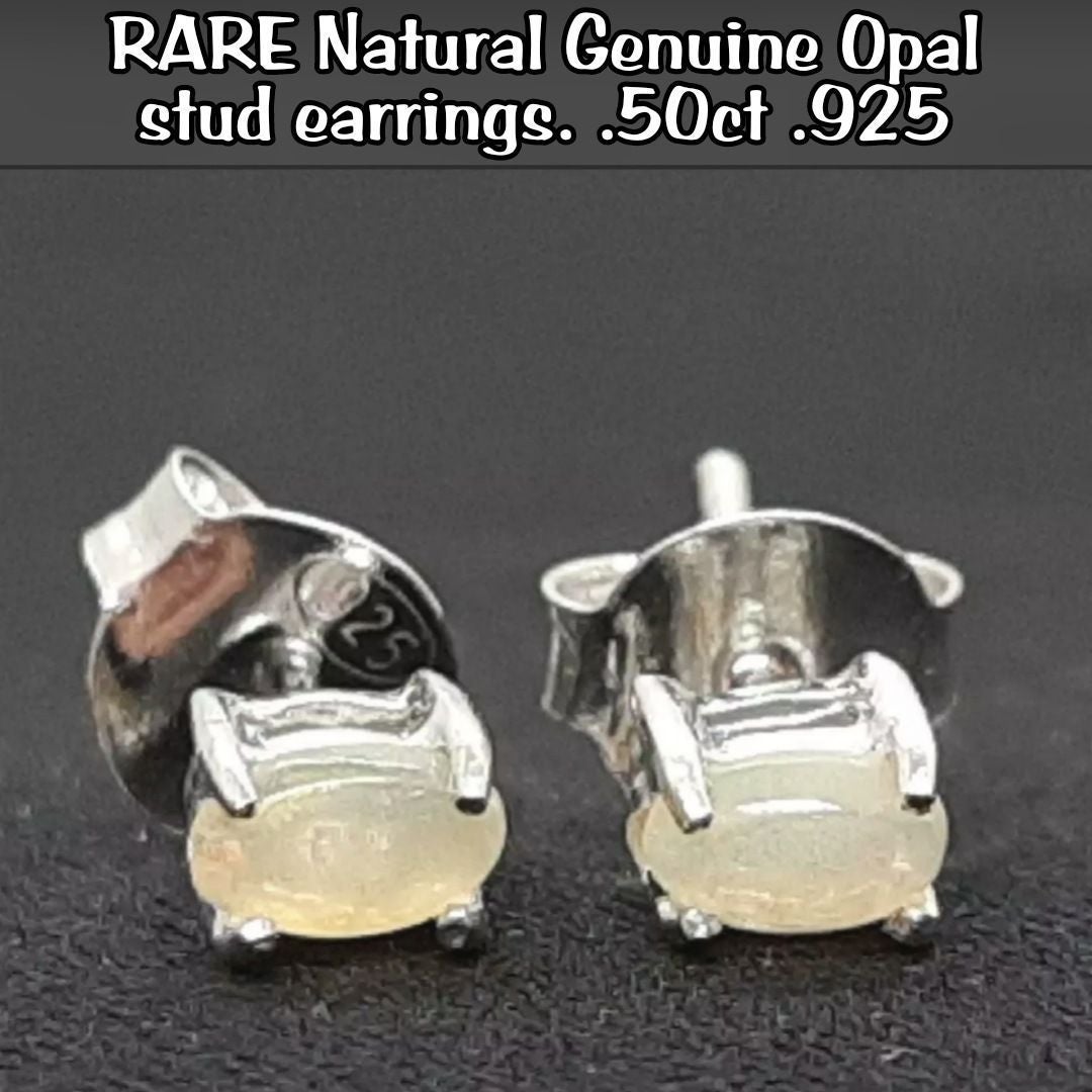 RARE GENUINE OPAL STUD EARRINGS STUDS