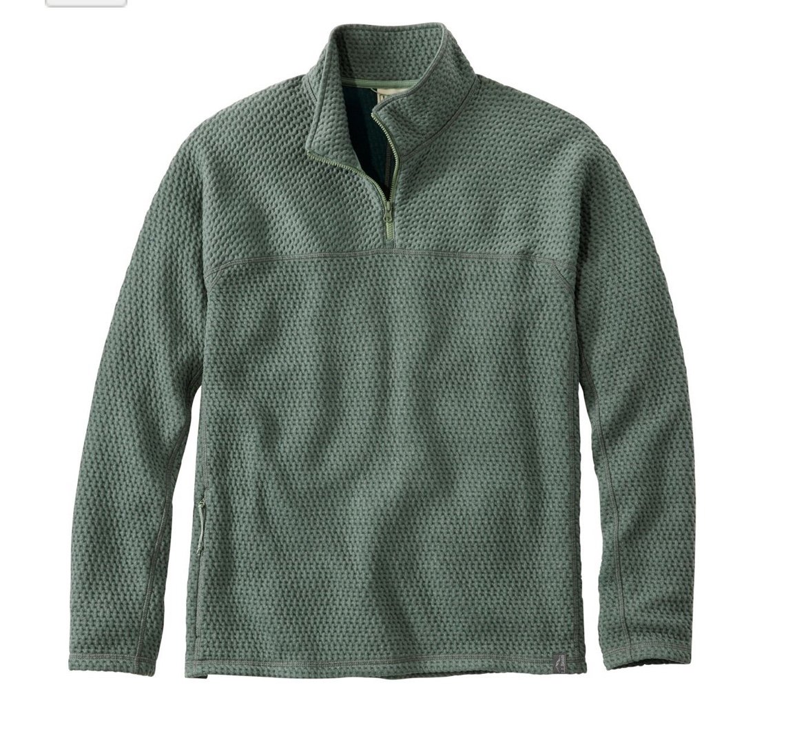 L.L. Bean Men's Ridgeknit Pullover, Quarter-Zip, Balsam Green XXXL (H43)
