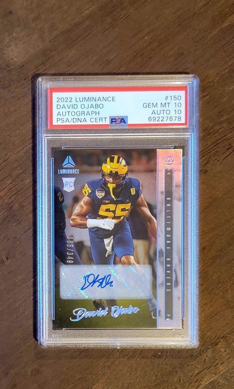 2022 DAVID OJABO Panini Luminance Autograph PSA 10 Certified Auto Rookie RC #150