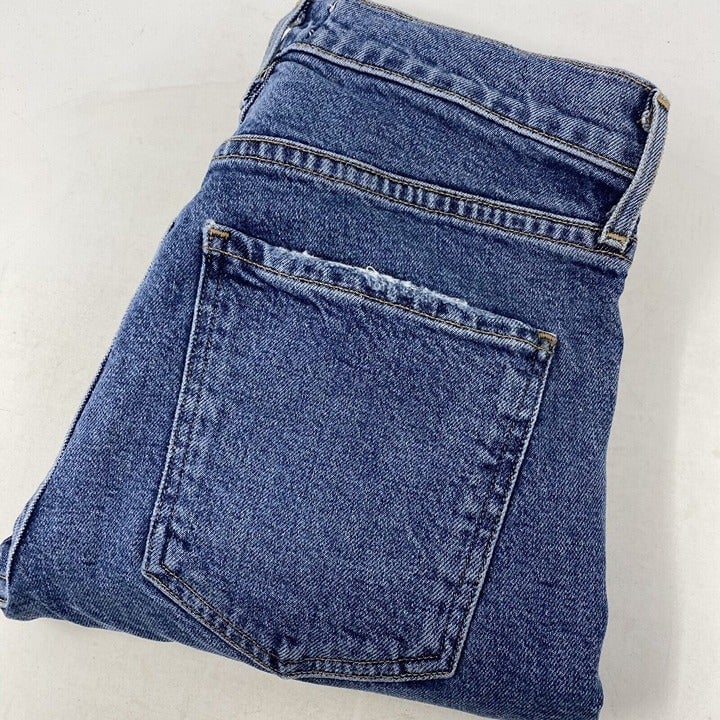 AGOLDE Women's 25 Distressed Light Wash Skinny Denim Blue Jeans