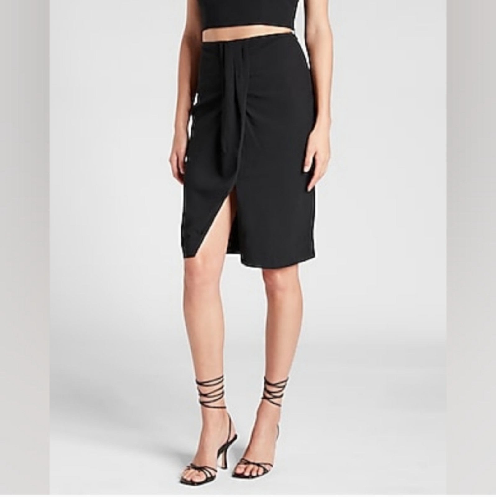 NWT Express High Waisted Draped Midi Skirt - Sz 00