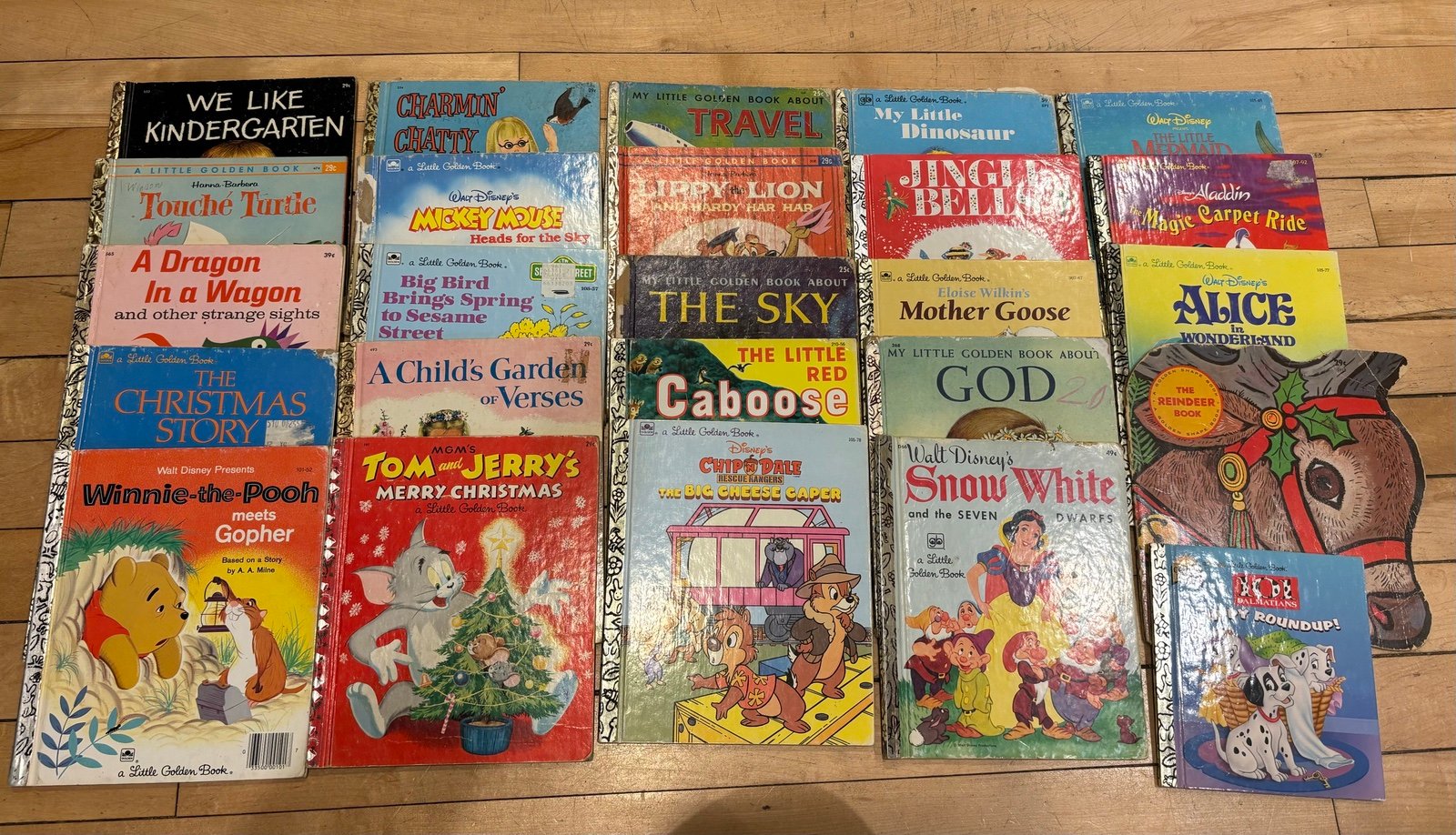 Lot Vintage Little Golden Books 60s 70s Fair Play Disney Pooh Tom & Jerry 1st Ed
