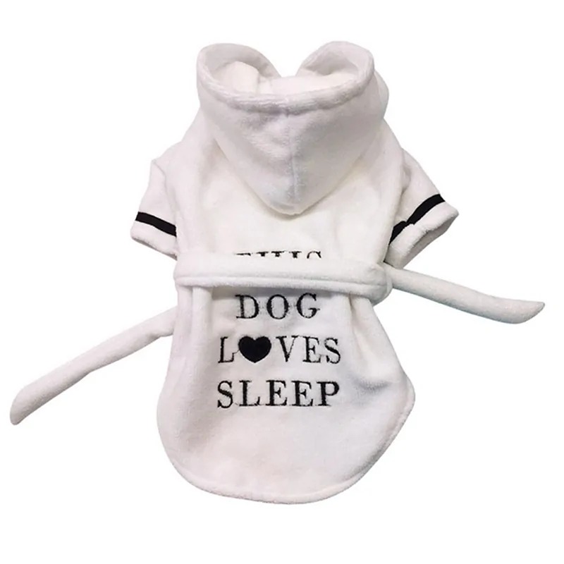 POOCH-LABS Pet Dog Bathrob Dog Pajamas Sleeping Clothes