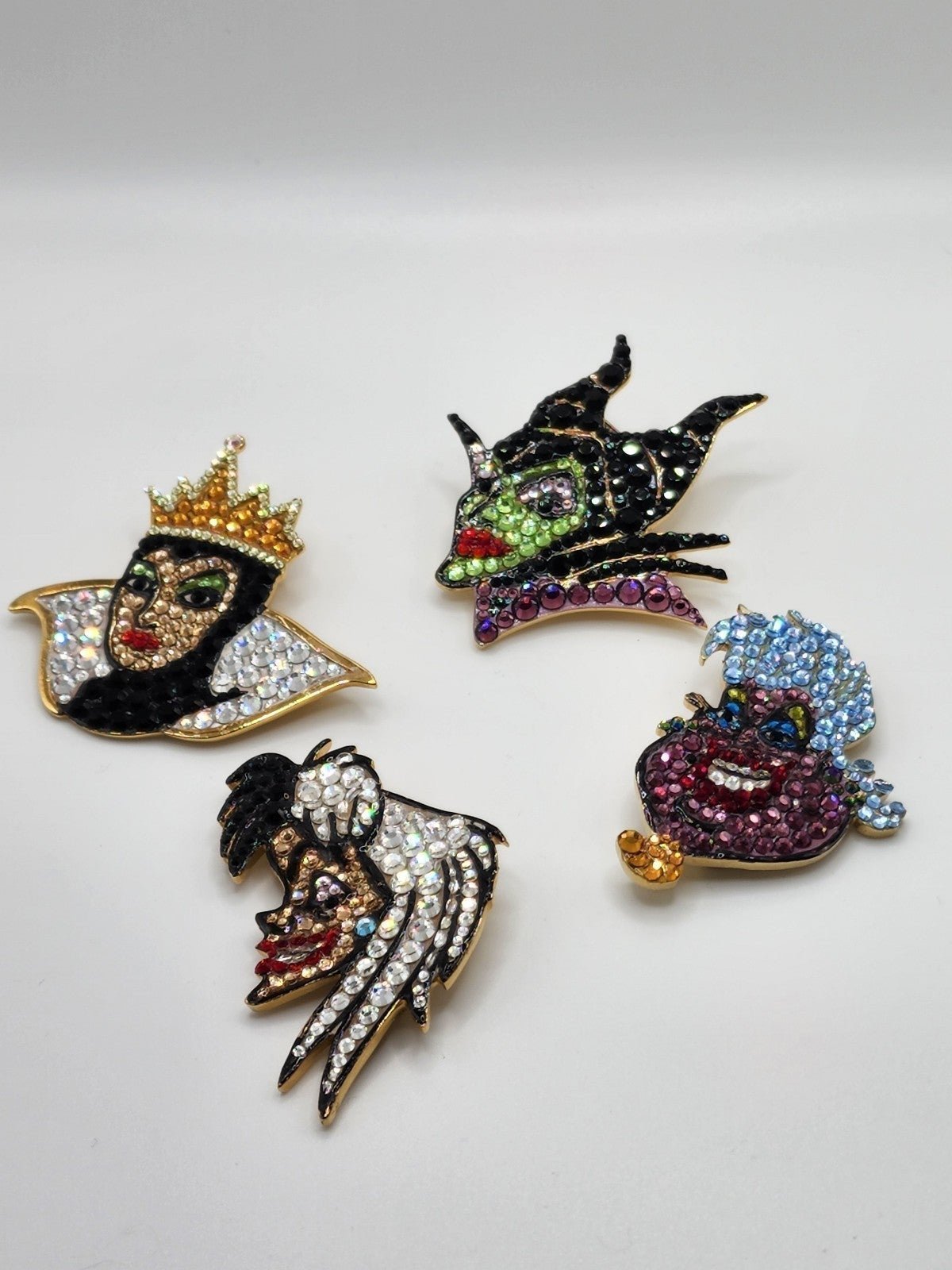 RARE Disney Villianesses Crystal Brooch Set