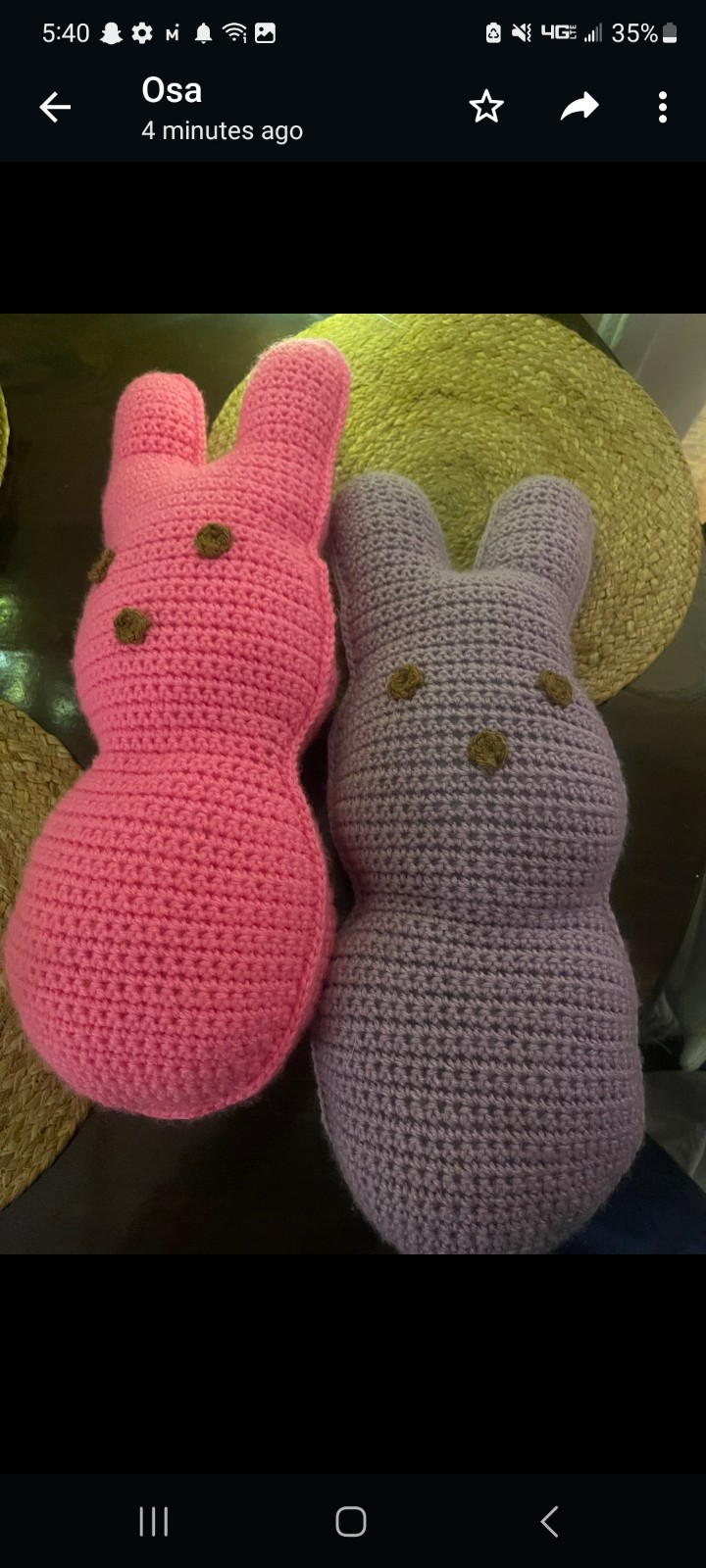 Amigurumi Crochet Handmade Easter Bunny Peep Pillow Bundle