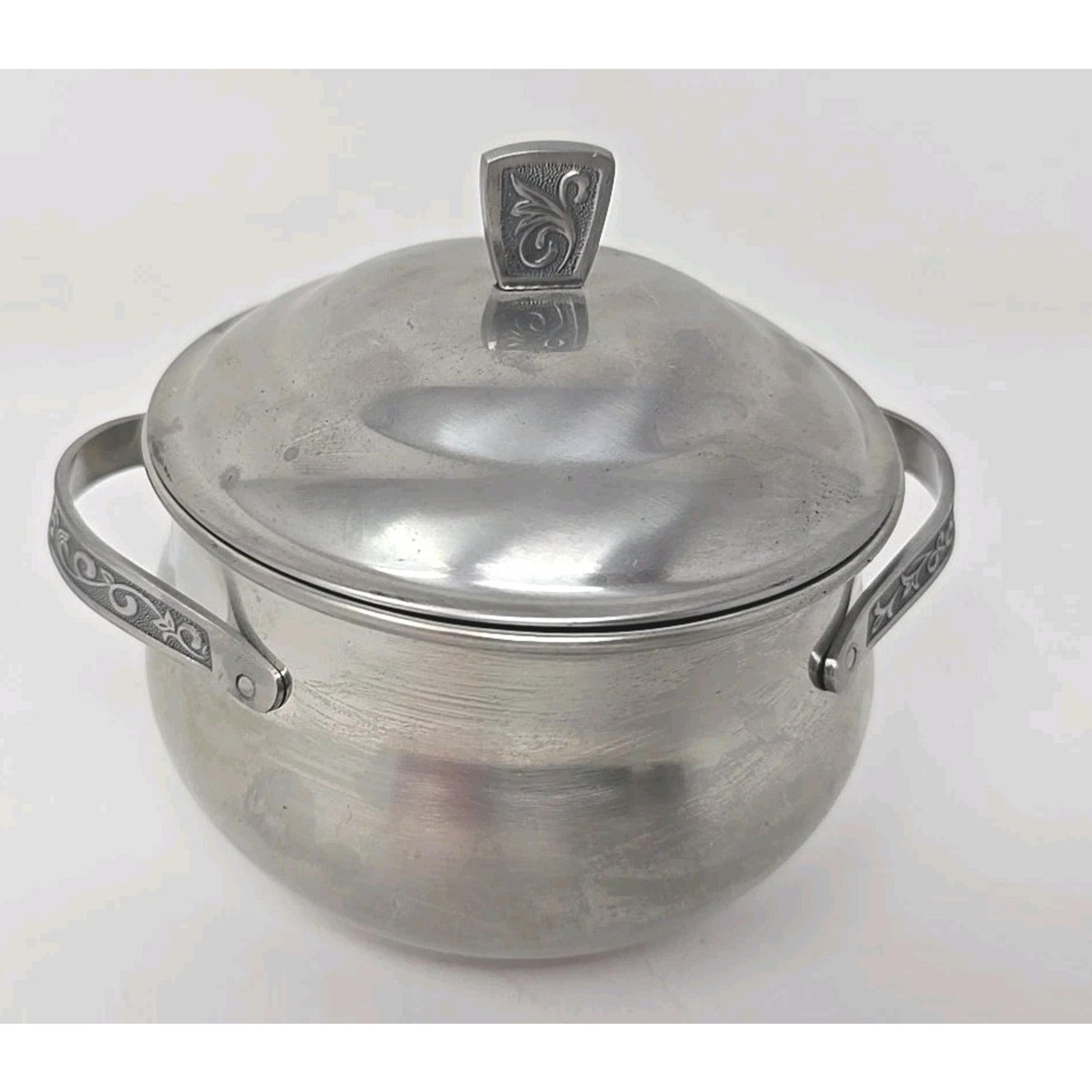 Vtg Monterey Stainless Steel Server Pot With Lid Holloware - Made In Japan U307