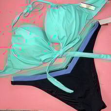 Victoria's Secret wrap 32DDD,34DD,38D BIKINI M,XXL SEAFOAM teal green mint BLACK