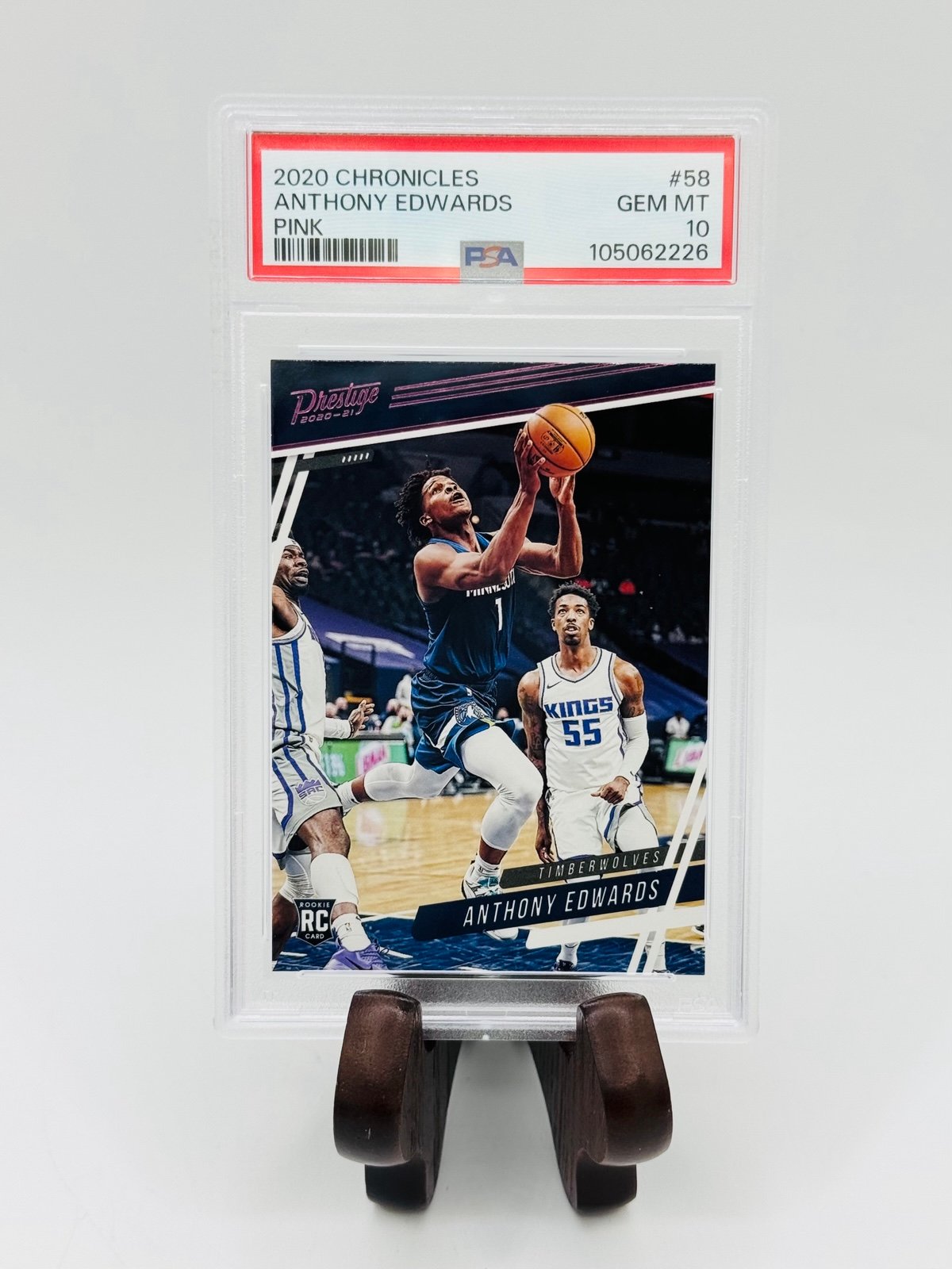 2020 Panini Chronicles Pink Rookie Anthony Edwards #58 PSA 10 RC