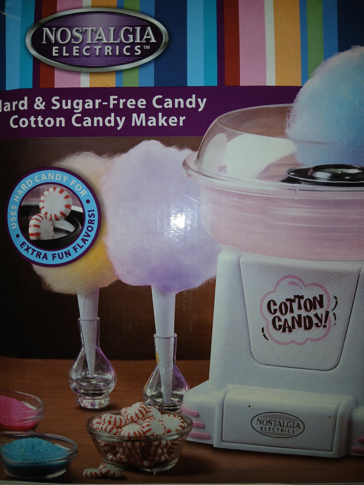 Nostalgia Electric Hard & Sugar Free Candy, Cotton Candy Maker