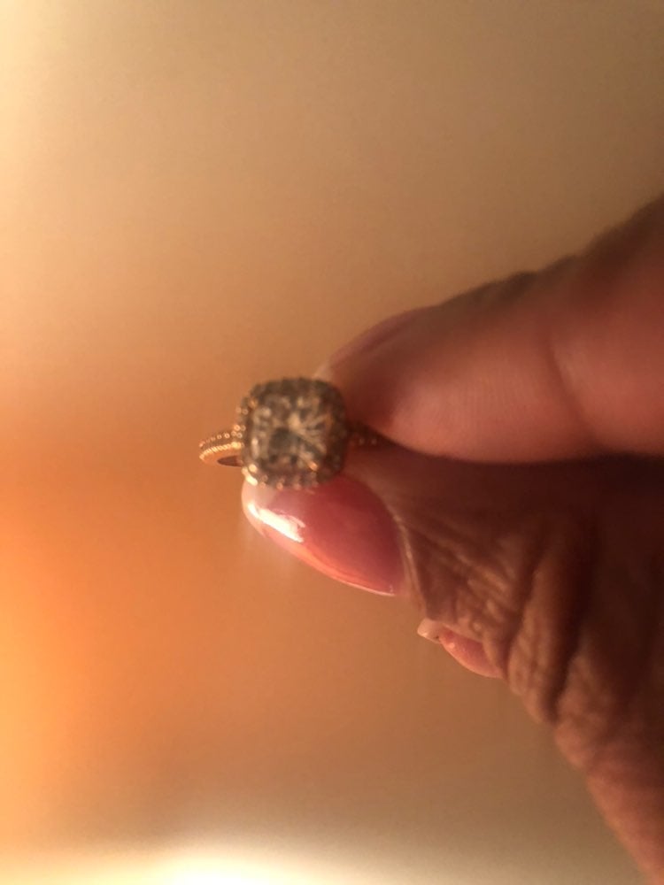 Moissanite Halo Engagement Ring