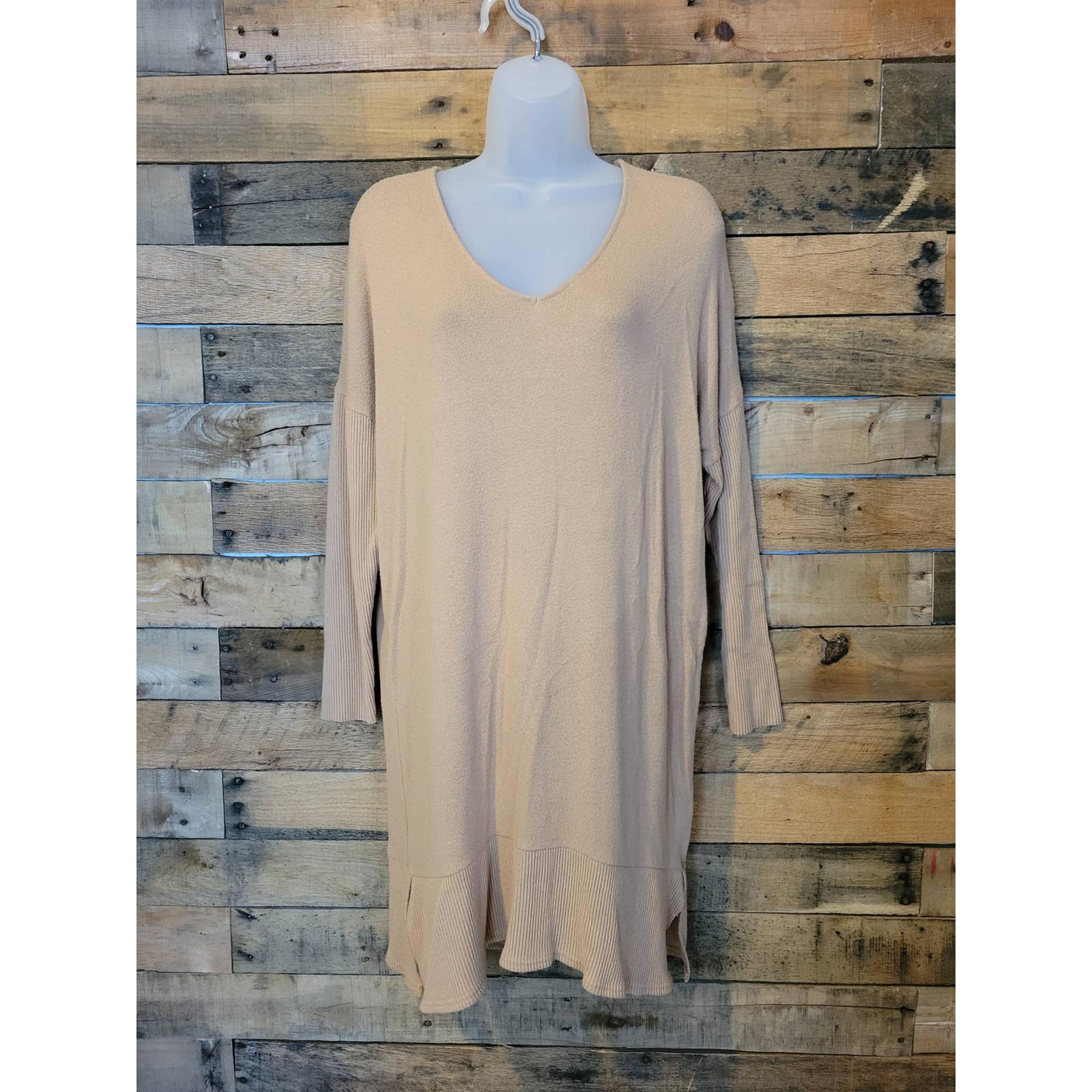American Eagle women's khaki colored oversized boho sweater dress size xs