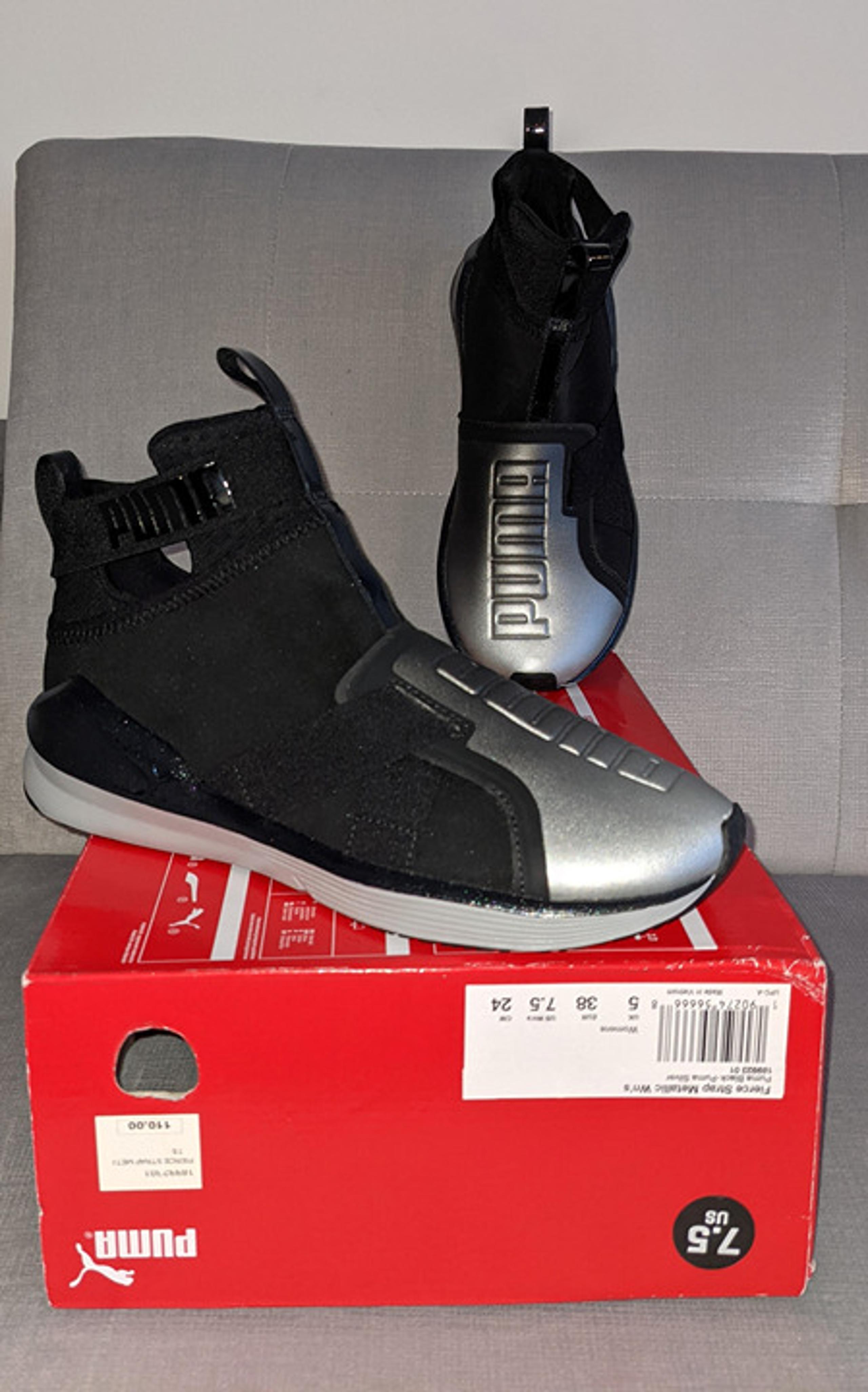 NEW in box Puma Fierce Strap Metallic Black Shoes size 7.5