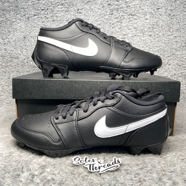 Air Jordan 1 Vapor Edge Football Cleats Black White Size 10 Men FJ6245-001