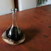 Hand Blown Glass Vase & Decanter on Teak Wood Base