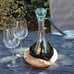 Hand Blown Glass Vase & Decanter on Teak Wood Base