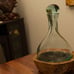 Hand Blown Glass Vase & Decanter on Teak Wood Base