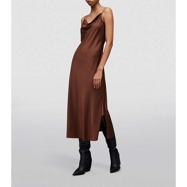 ALLSAINTS Hadley chocolate Satin Slipdress SIZE 4
