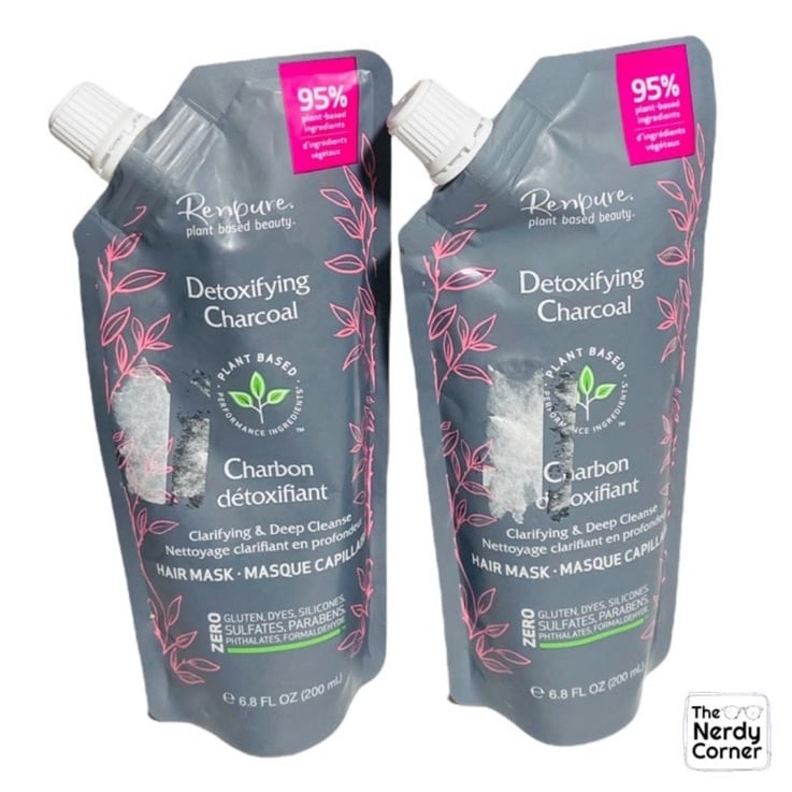 2x Renpure Detoxifying Charcoal Plant Based Hair Mask Clarifying 6.8 fl oz