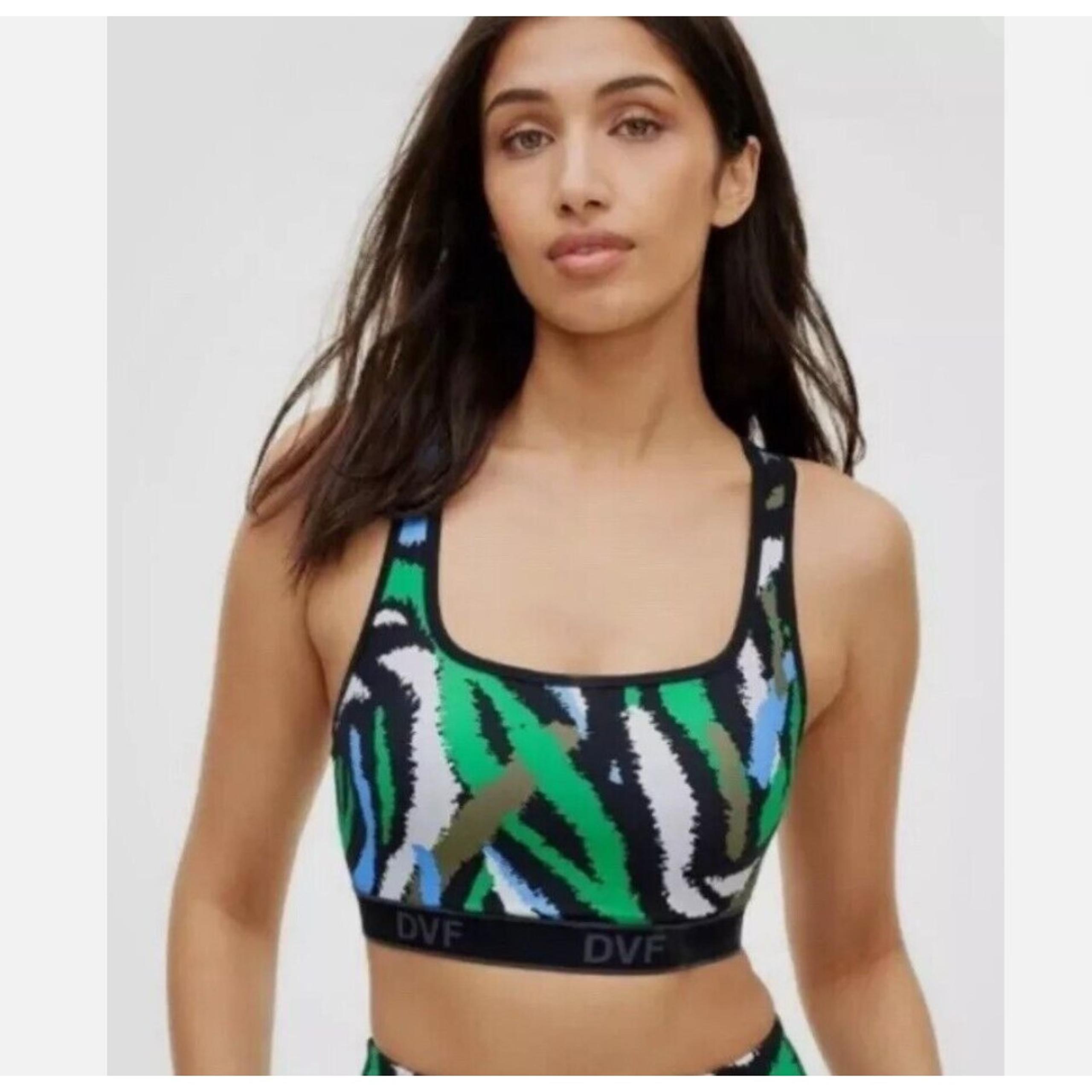 Diane Von Furstenberg For Target Racerback Disco Zebra Sports Bra XXS NWT