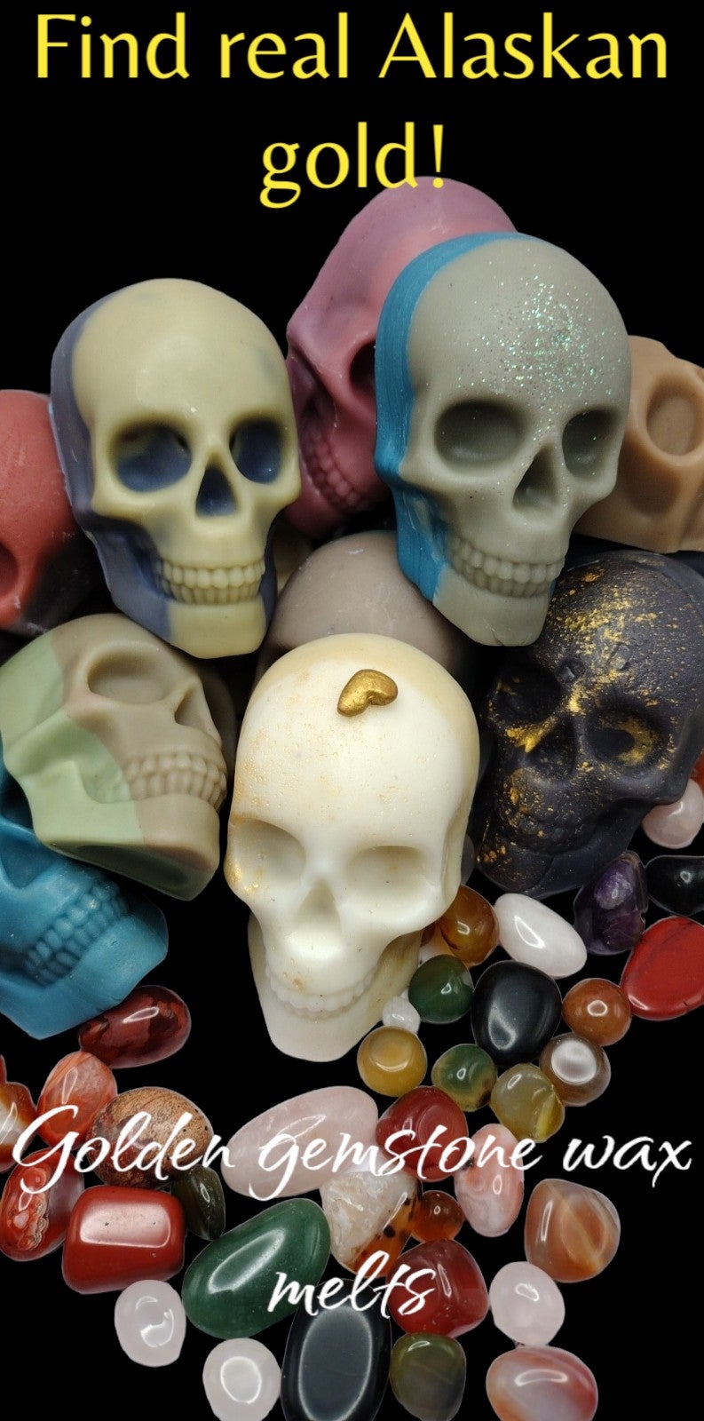 Skull wax melt bundle! Real Alaskan gold nugget