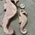 ⭐️⭐️ Kitsch Ceramic VNTG handpainted seahorses wall hanging‎ art deco 1957 retro