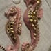 ⭐️⭐️ Kitsch Ceramic VNTG handpainted seahorses wall hanging‎ art deco 1957 retro
