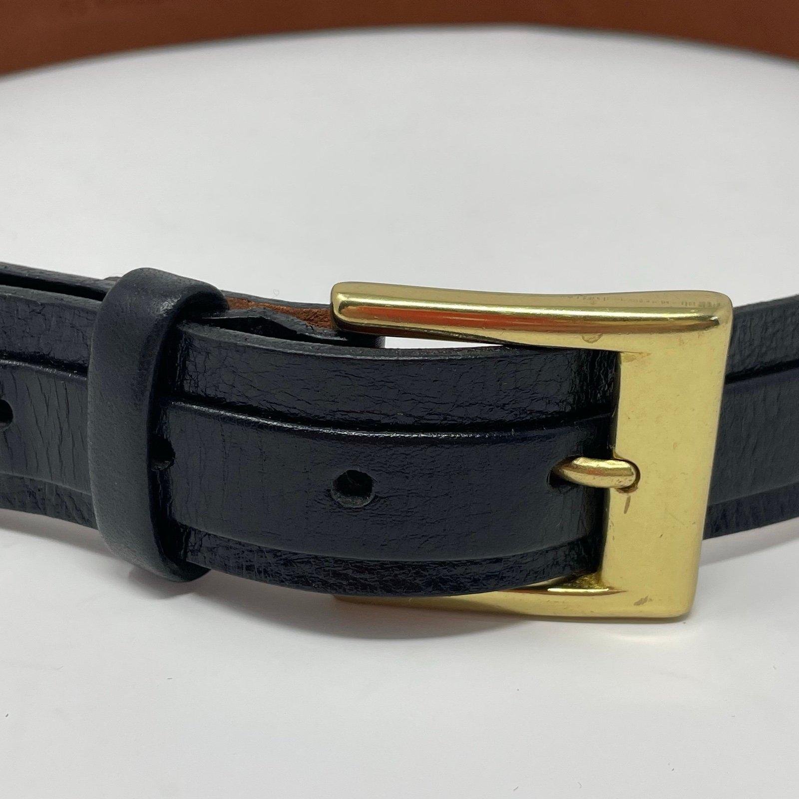 Cole Haan Men's Black Leather Belt Solid Brass Buckle A08889X Size 40