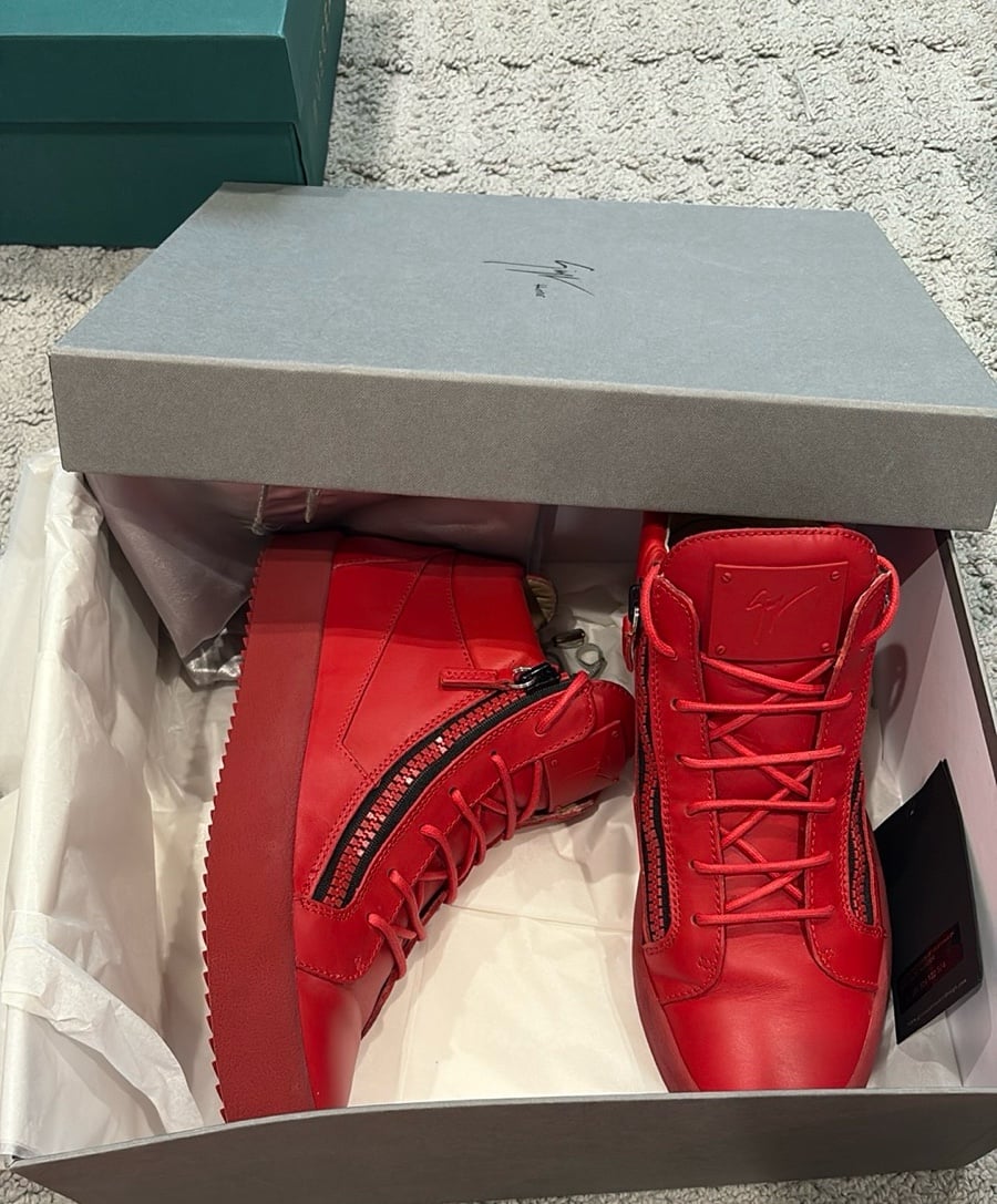 red High-Top Sneakers giuseppe zanotti