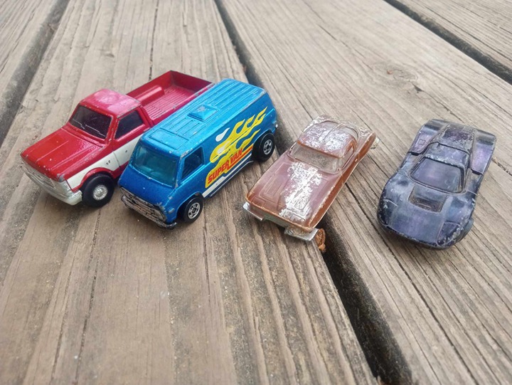 Lot of Four Rare Diecast Cars Cigar Corvette Hot Wheels ERTL