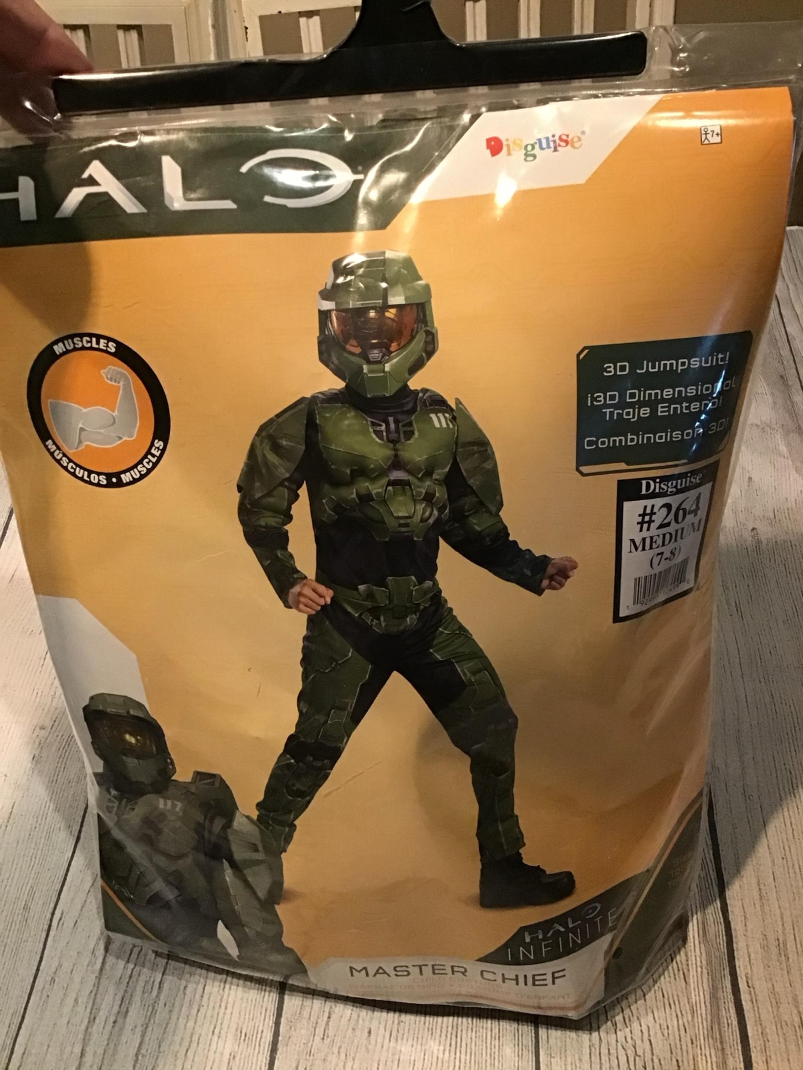 Halo master chief boy costume size medium 7-8-Preowned