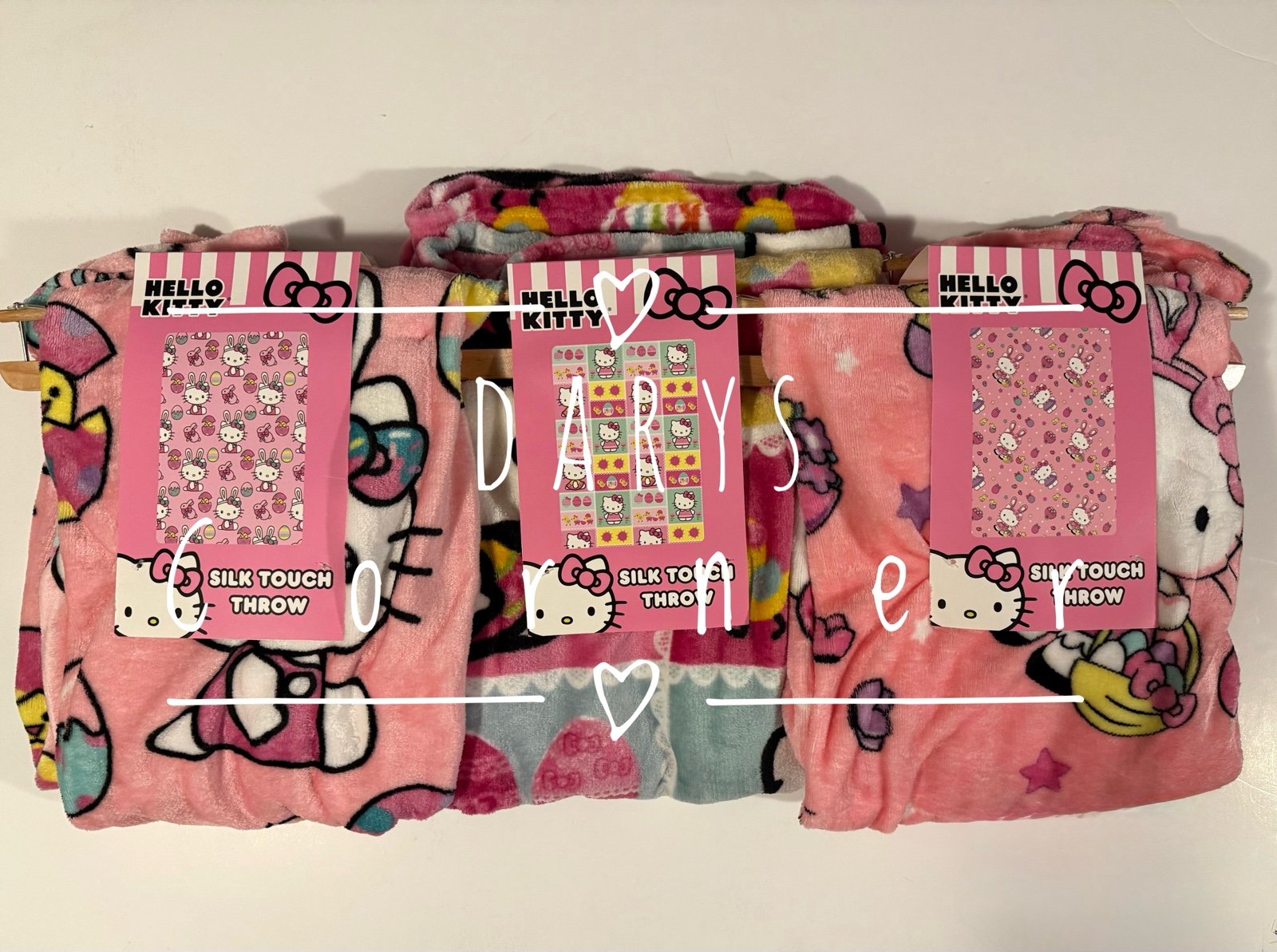 Hello kitty Easter Blankets Bundle of 3