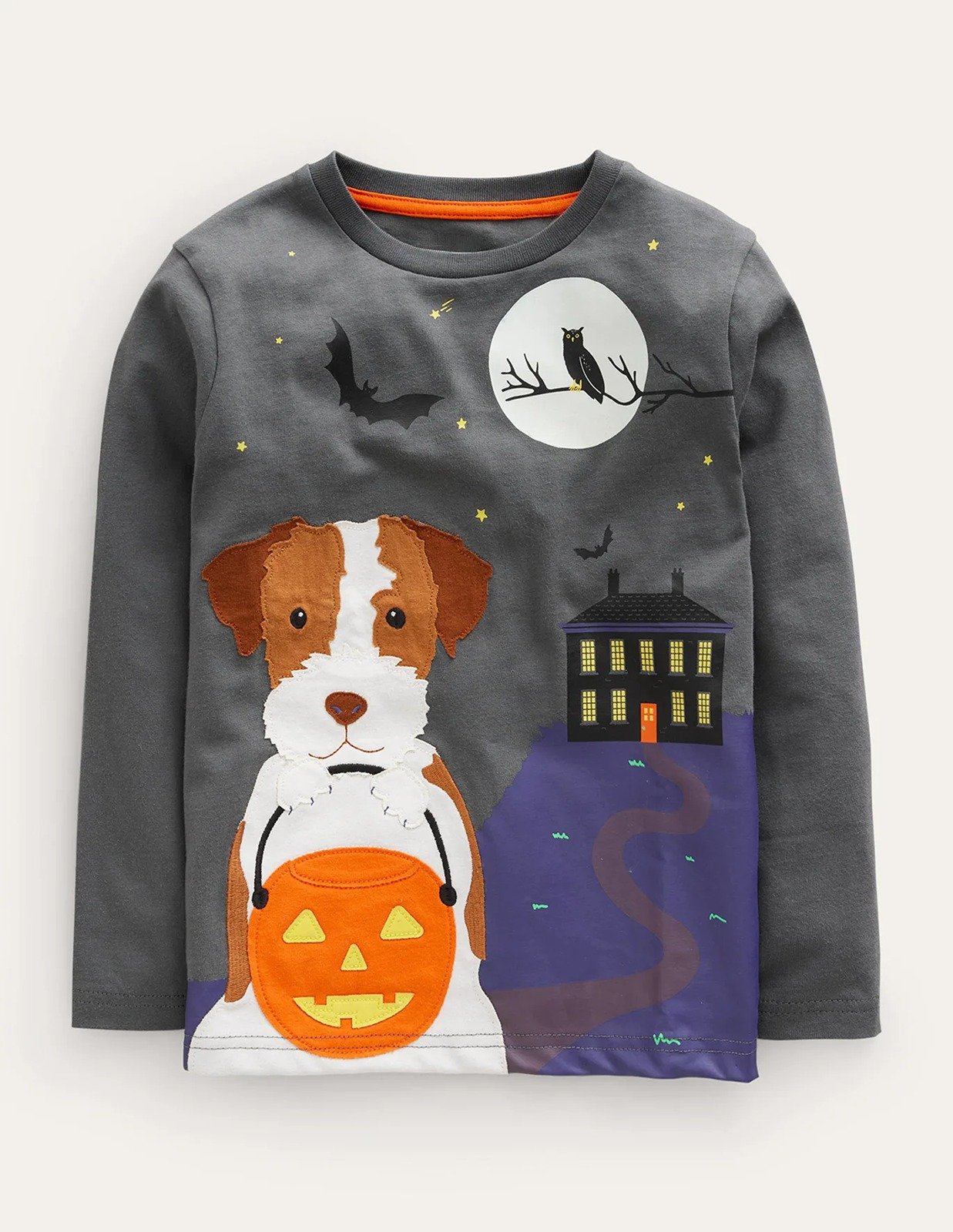 NWT Mini Boden Halloween Appliqué T-shirt 4-5Y