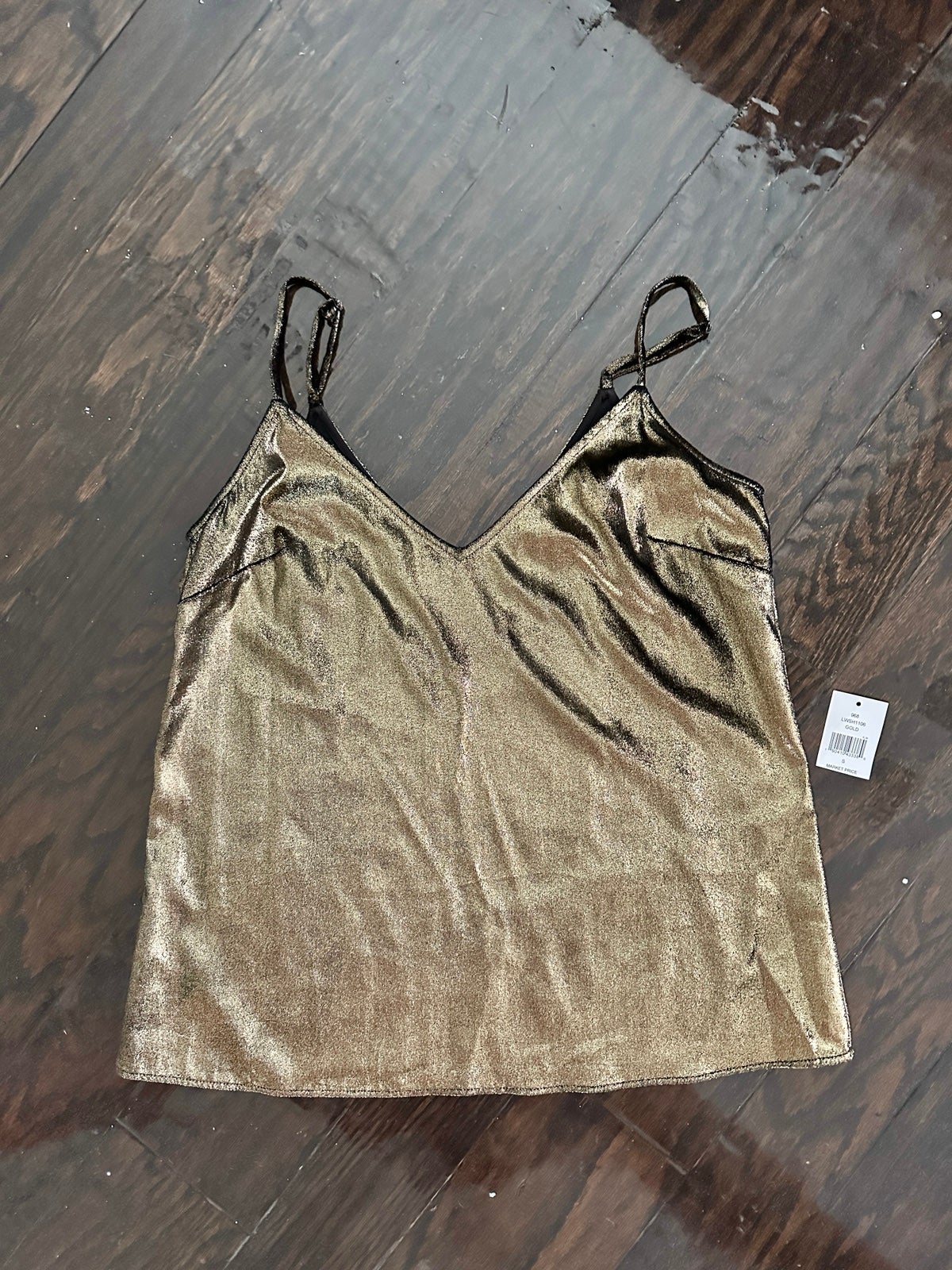 FRAME Women’s Gold Velvet V-neck blouse